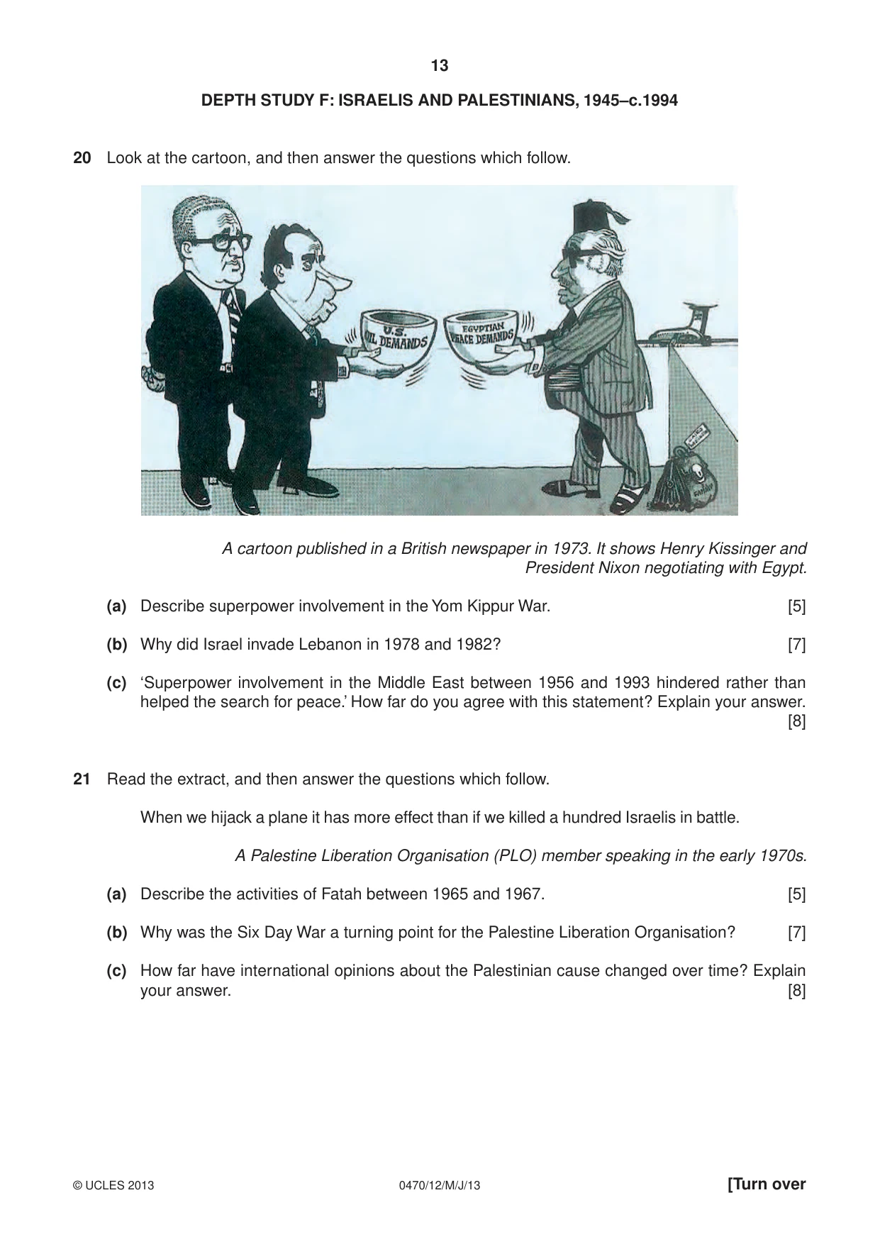 Cambridge IGCSE History 0470 2013 May/June Paper 1 · Variant 2 question paper, page 13 of 16