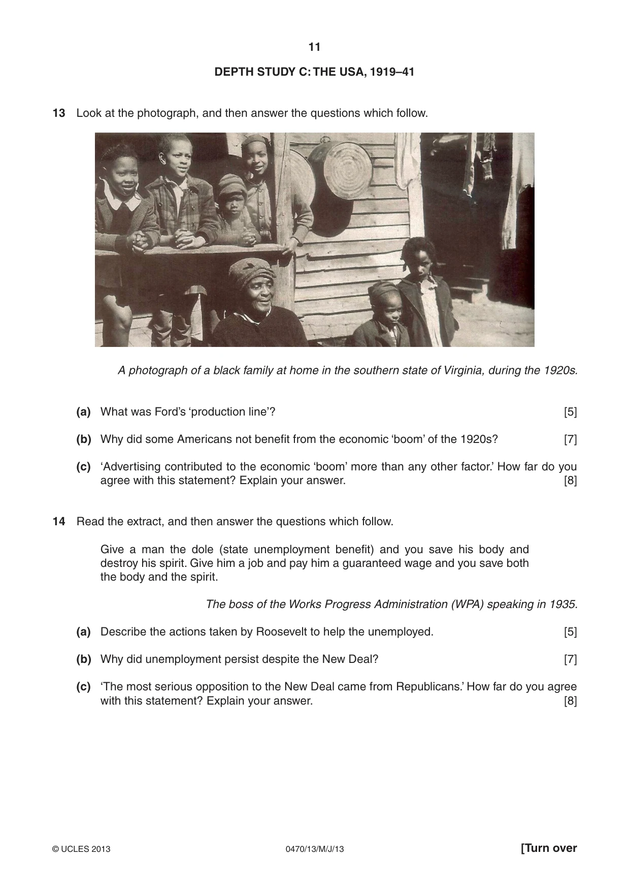 Cambridge IGCSE History 0470 2013 May/June Paper 1 · Variant 3 question paper, page 11 of 20
