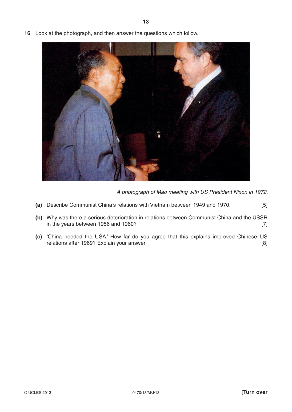 Cambridge IGCSE History 0470 2013 May/June Paper 1 · Variant 3 question paper, page 13 of 20