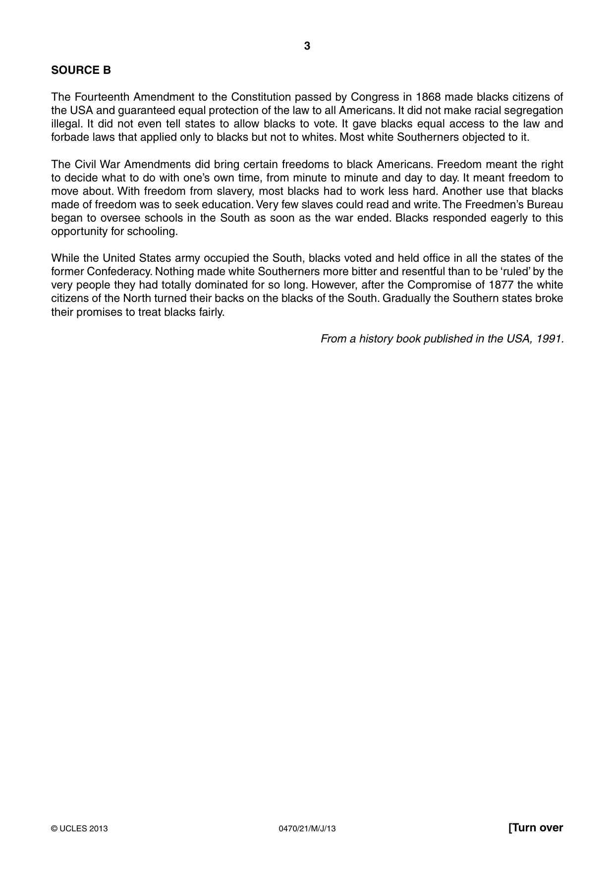Cambridge IGCSE History 0470 2013 May/June Paper 2 · Variant 1 question paper, page 3 of 16