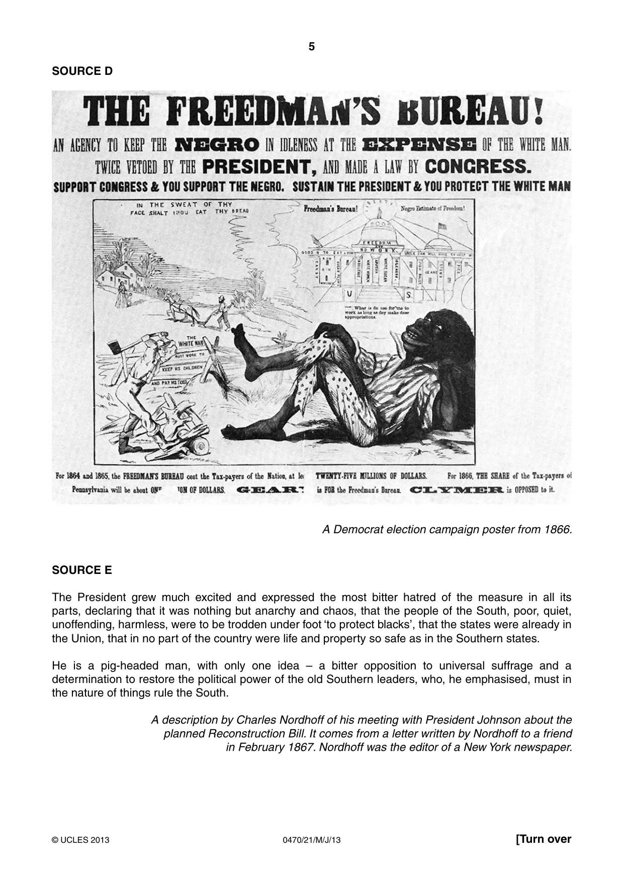 Cambridge IGCSE History 0470 2013 May/June Paper 2 · Variant 1 question paper, page 5 of 16