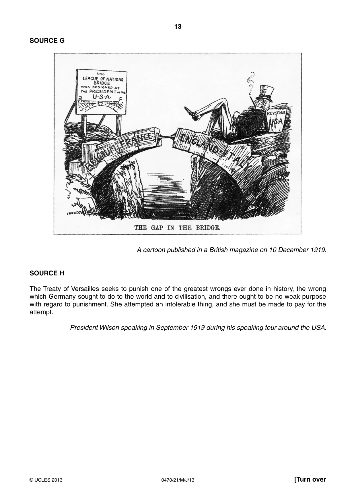 Cambridge IGCSE History 0470 2013 May/June Paper 2 · Variant 1 question paper, page 13 of 16