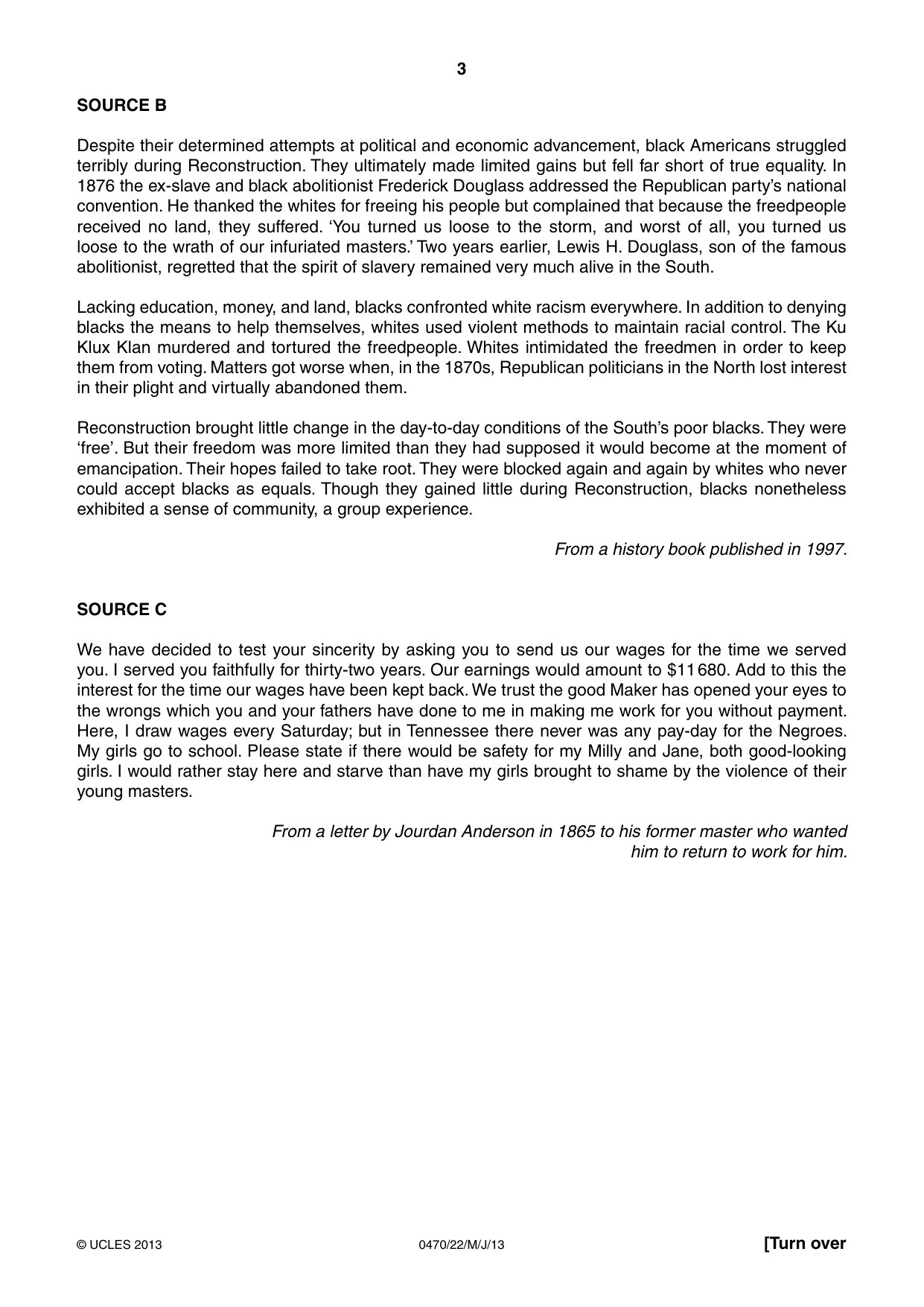 Cambridge IGCSE History 0470 2013 May/June Paper 2 · Variant 2 question paper, page 3 of 12