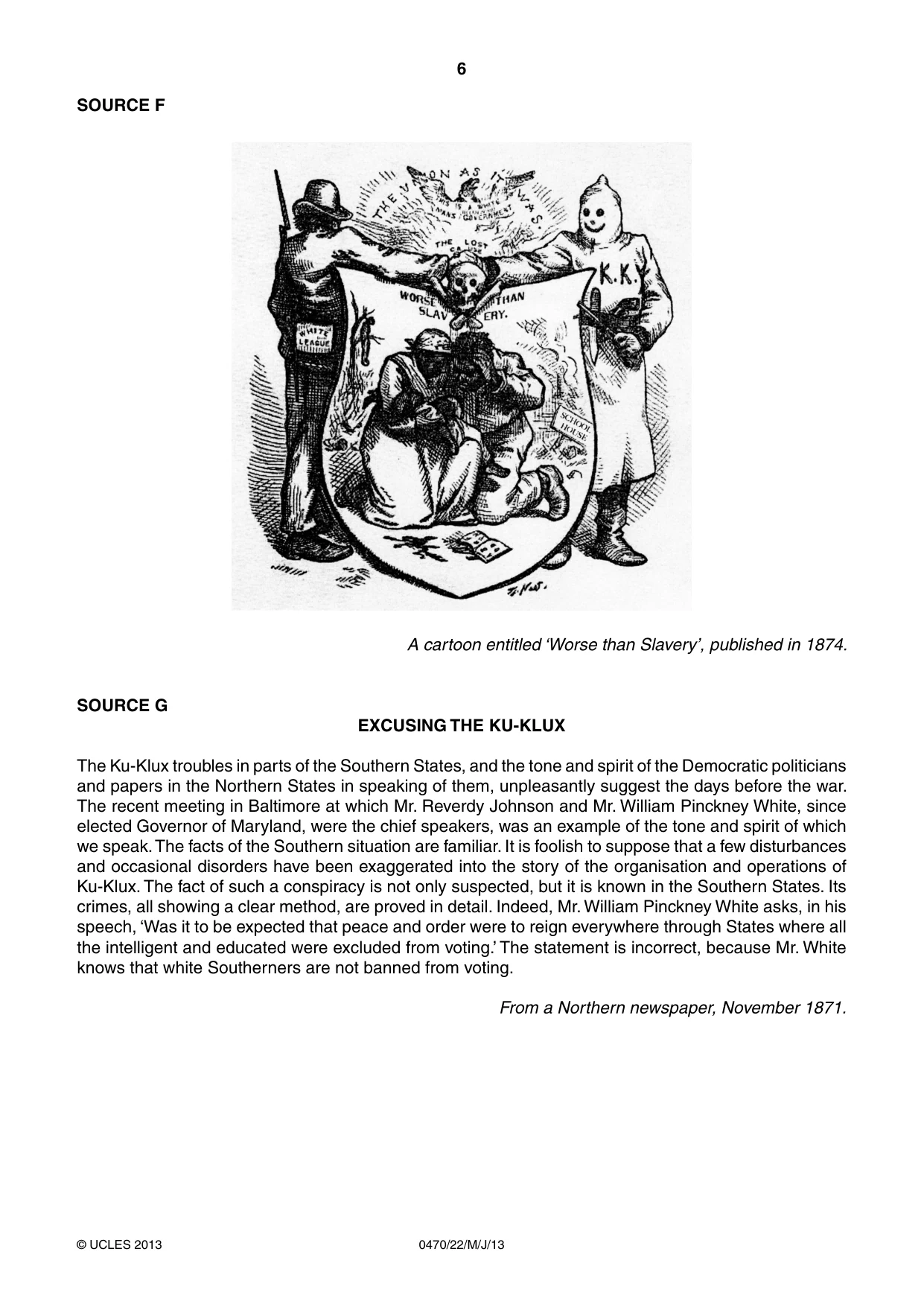 Cambridge IGCSE History 0470 2013 May/June Paper 2 · Variant 2 question paper, page 6 of 12