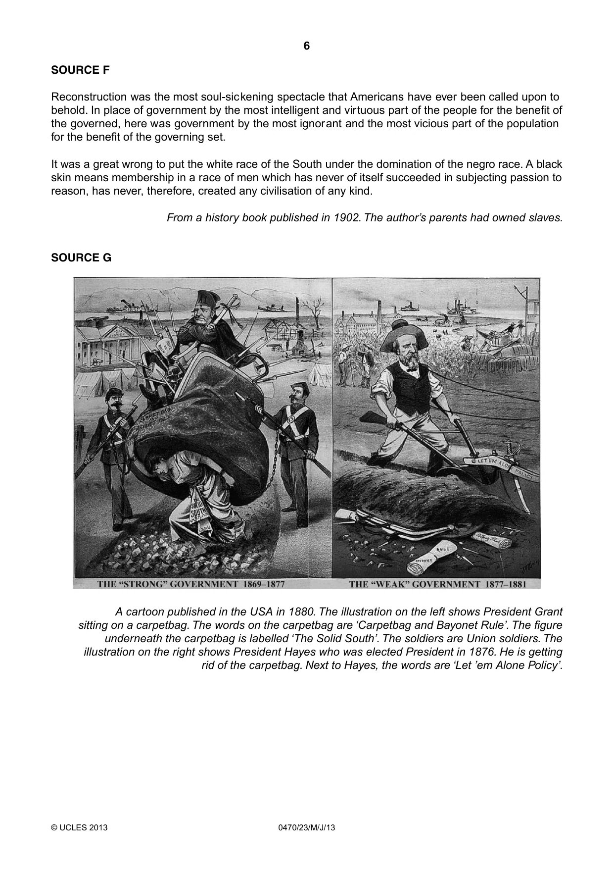 Cambridge IGCSE History 0470 2013 May/June Paper 2 · Variant 3 question paper, page 6 of 16