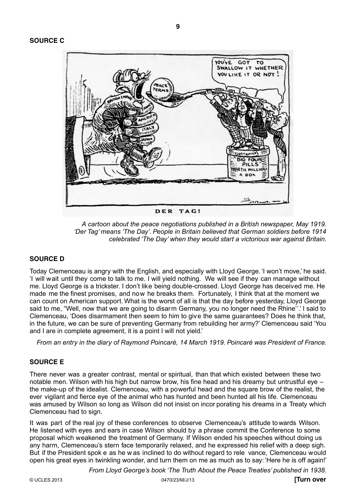Cambridge IGCSE History 0470 2013 May/June Paper 2 · Variant 3 question paper, page 9 of 16