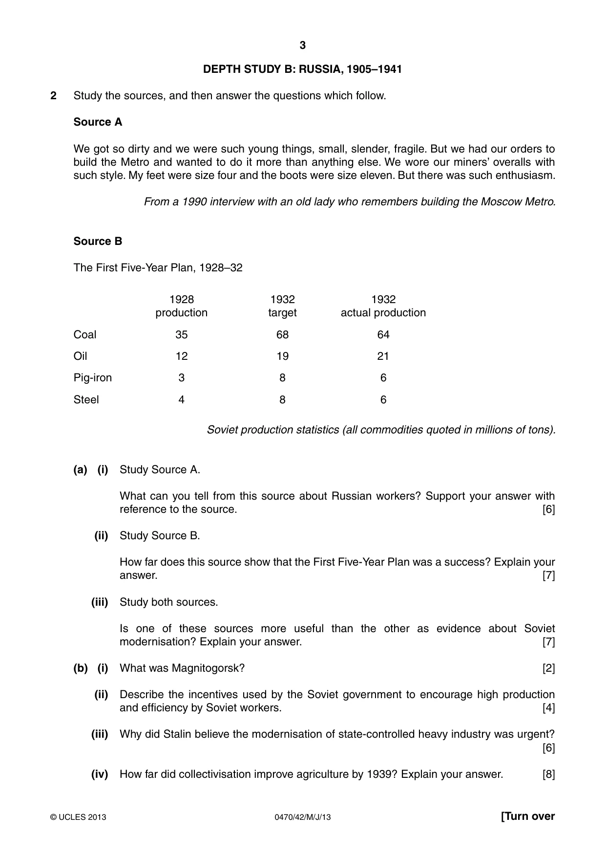 Cambridge IGCSE History 0470 2013 May/June Paper 4 · Variant 2 question paper, page 3 of 12
