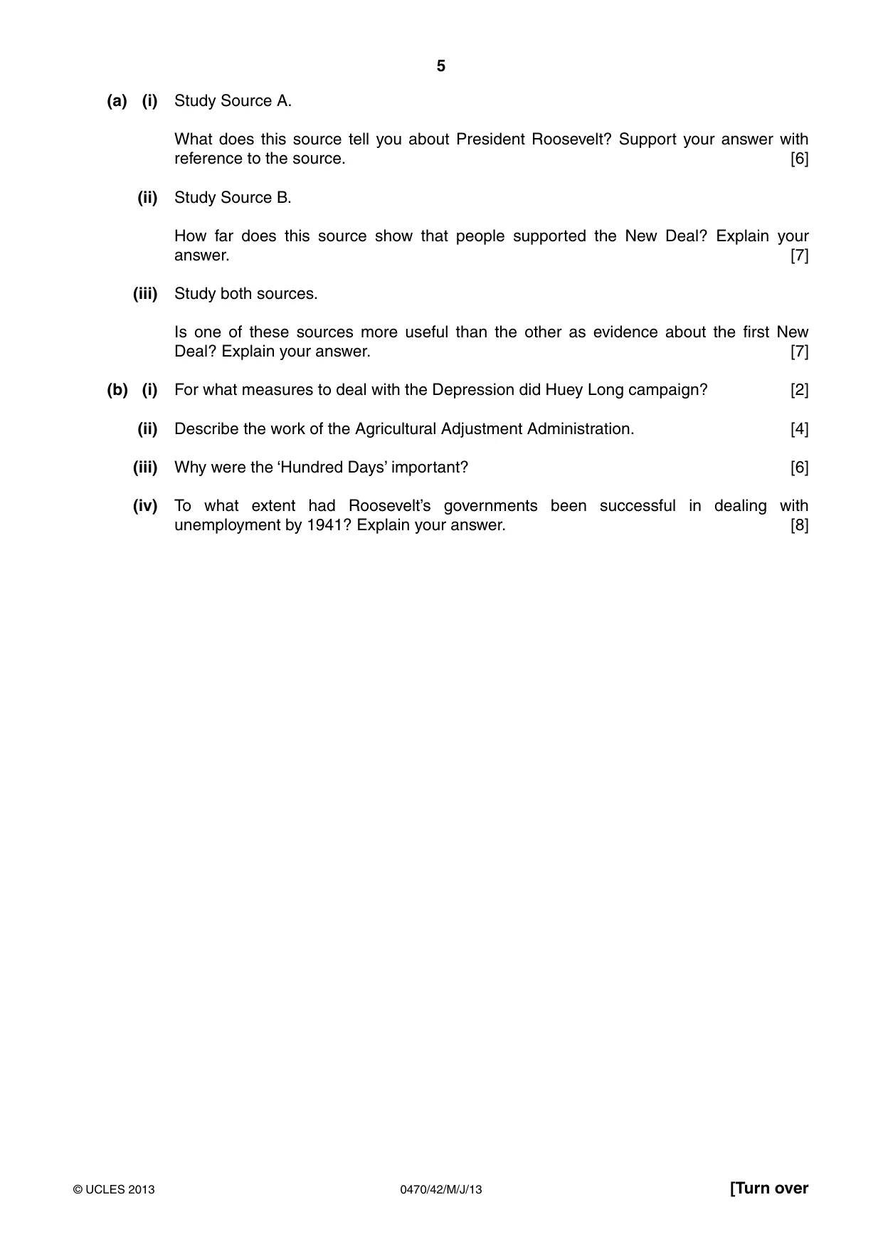 Cambridge IGCSE History 0470 2013 May/June Paper 4 · Variant 2 question paper, page 5 of 12