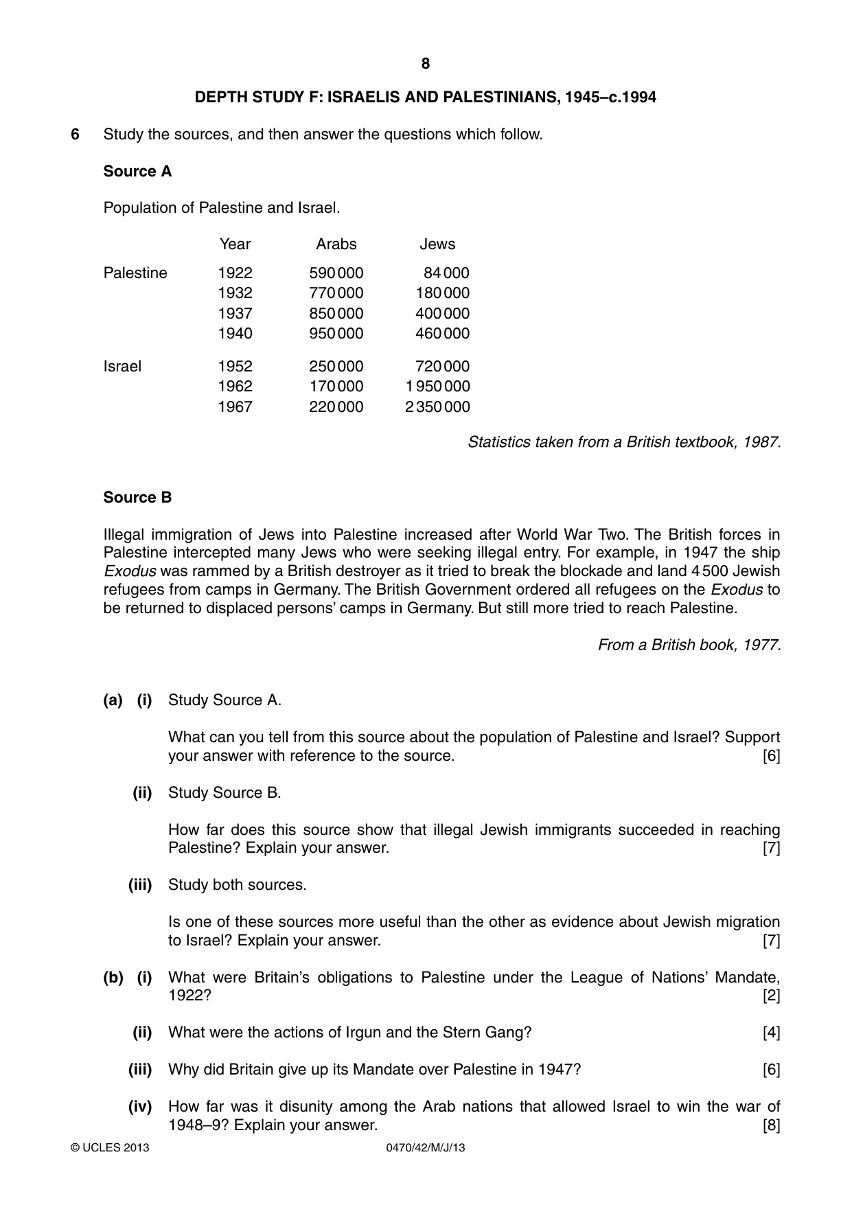 Cambridge IGCSE History 0470 2013 May/June Paper 4 · Variant 2 question paper, page 8 of 12