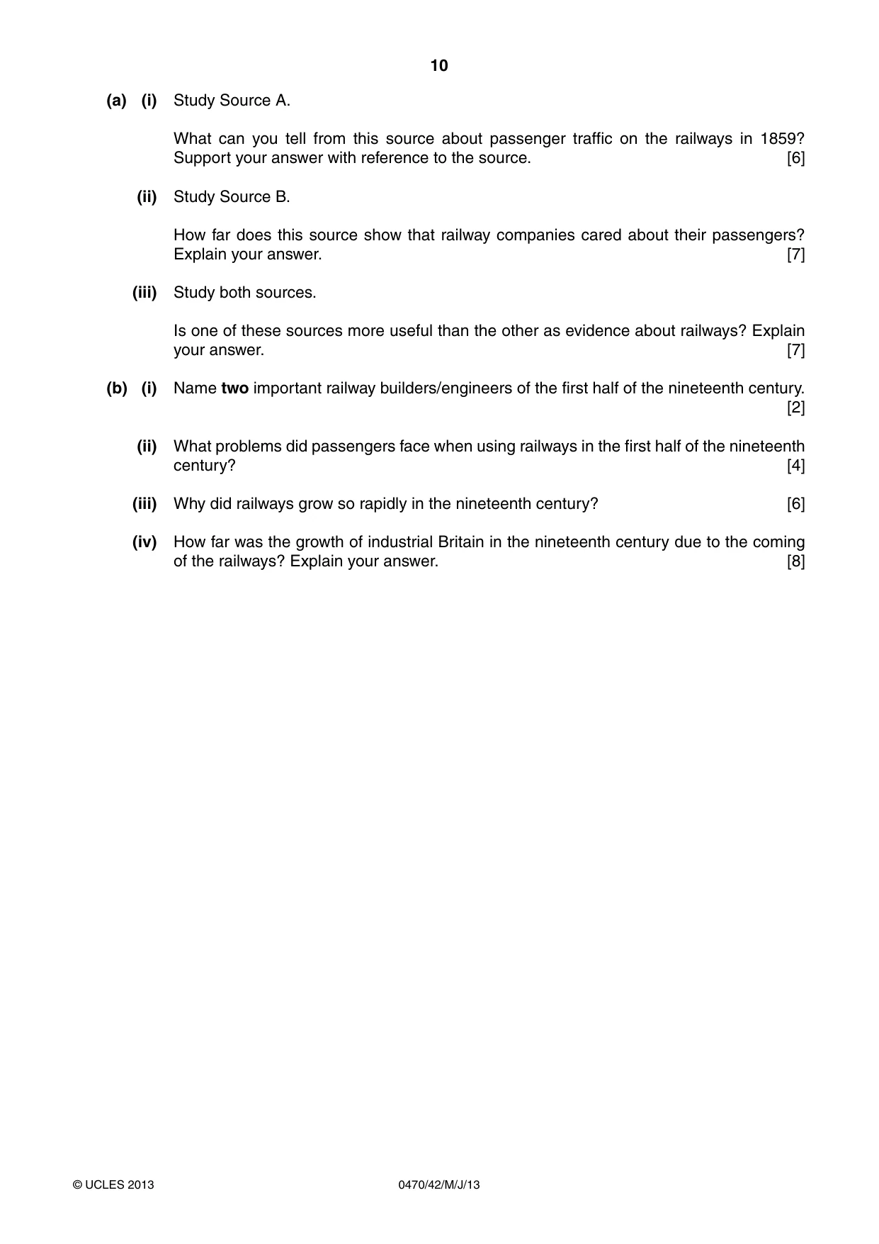 Cambridge IGCSE History 0470 2013 May/June Paper 4 · Variant 2 question paper, page 10 of 12