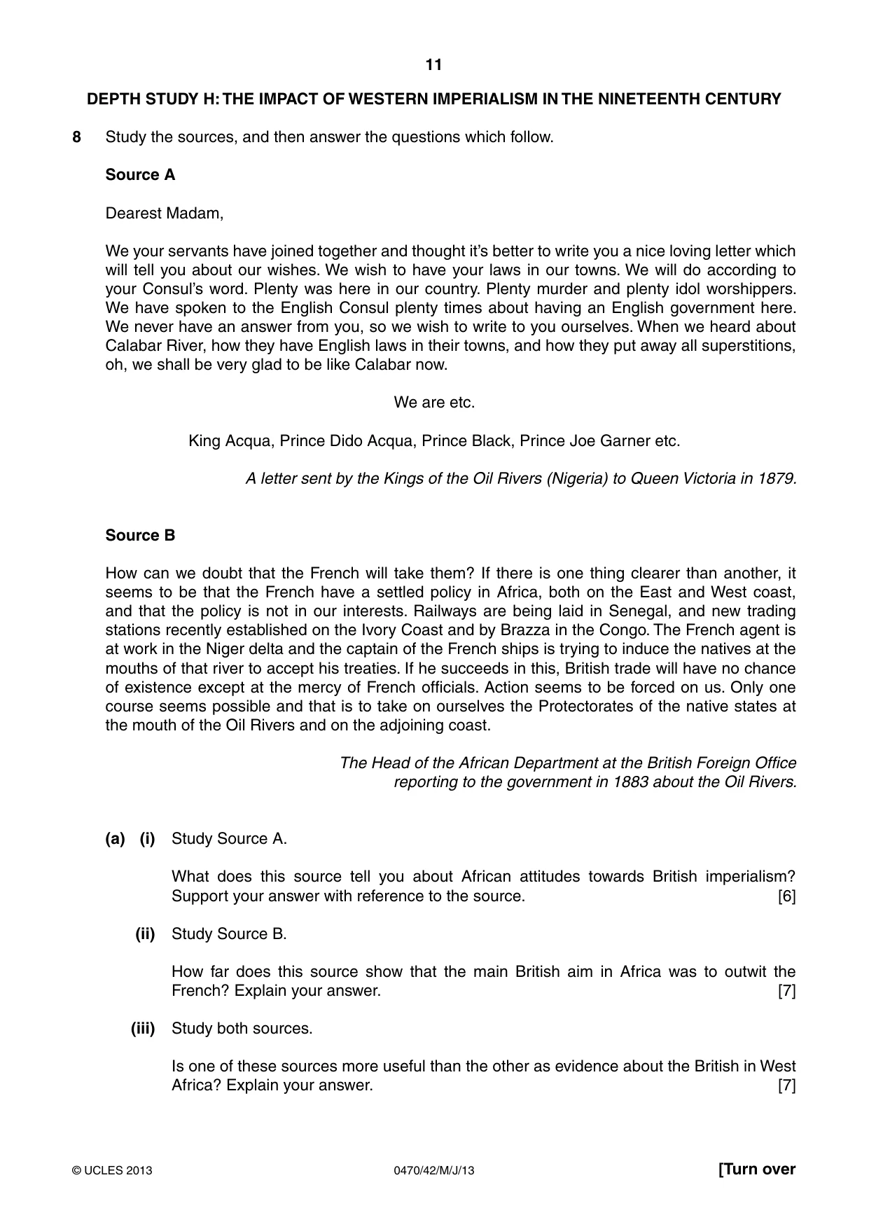 Cambridge IGCSE History 0470 2013 May/June Paper 4 · Variant 2 question paper, page 11 of 12