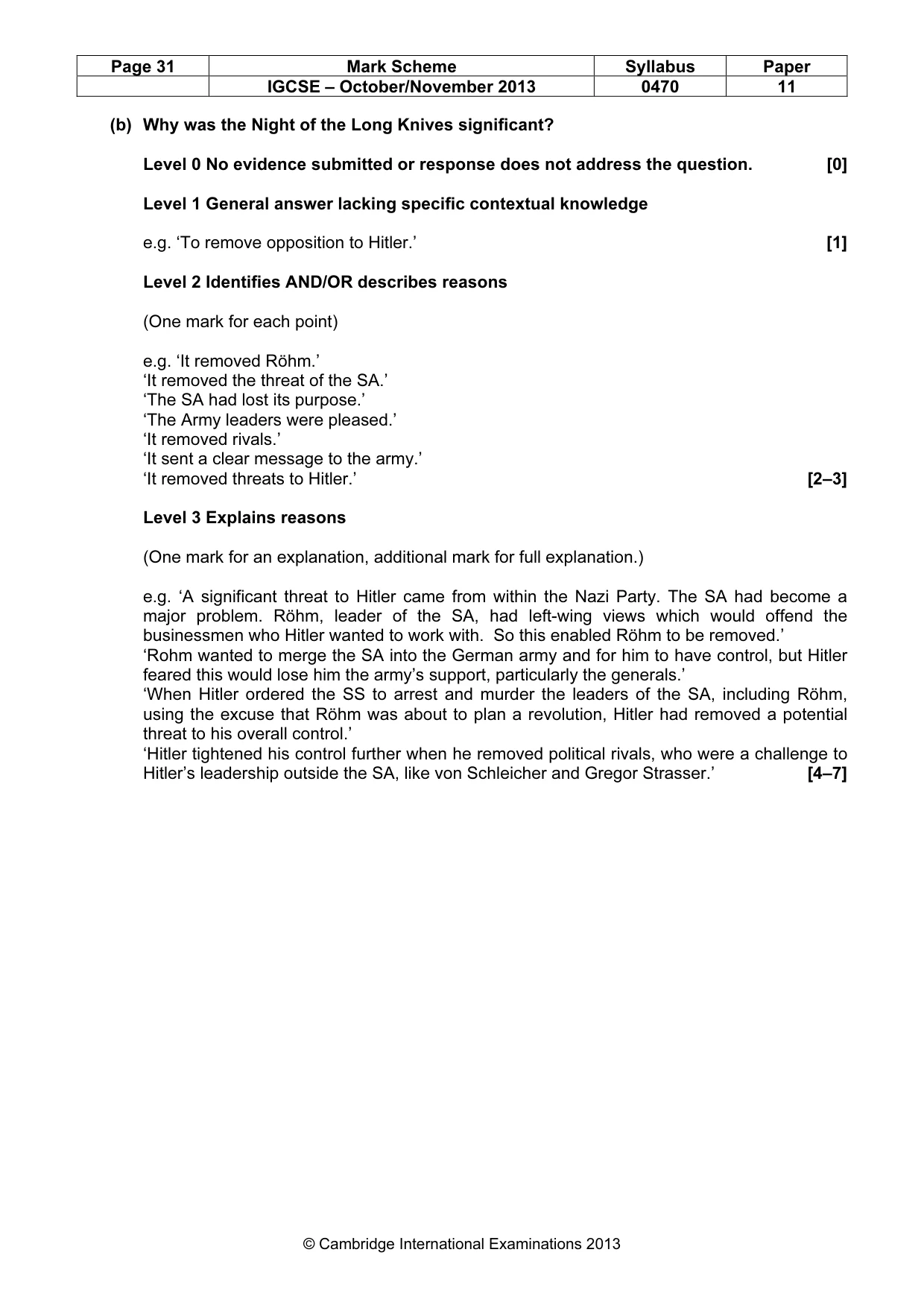 Mark scheme, page 31 of 77