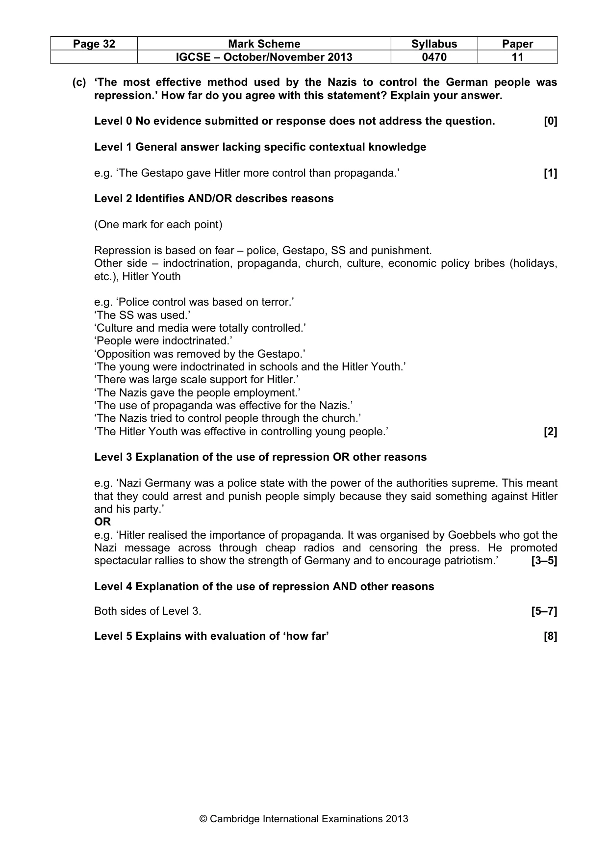 Mark scheme, page 32 of 77