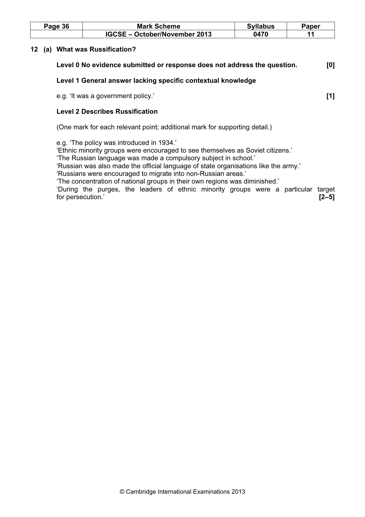 Mark scheme, page 36 of 77