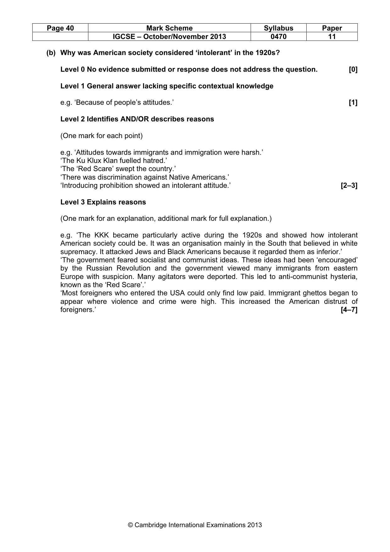 Mark scheme, page 40 of 77