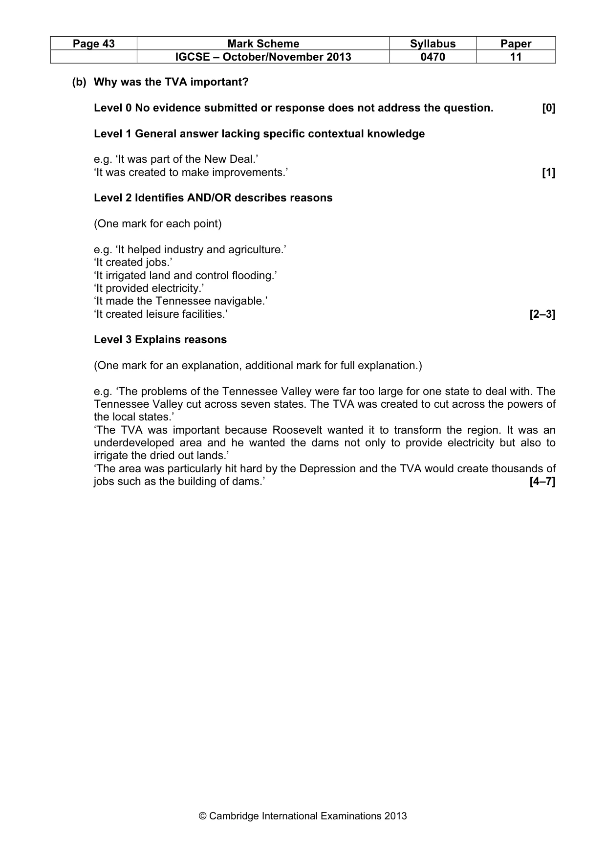Mark scheme, page 43 of 77