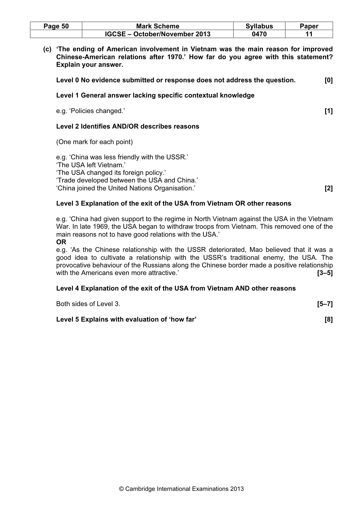 Mark scheme, page 50 of 77
