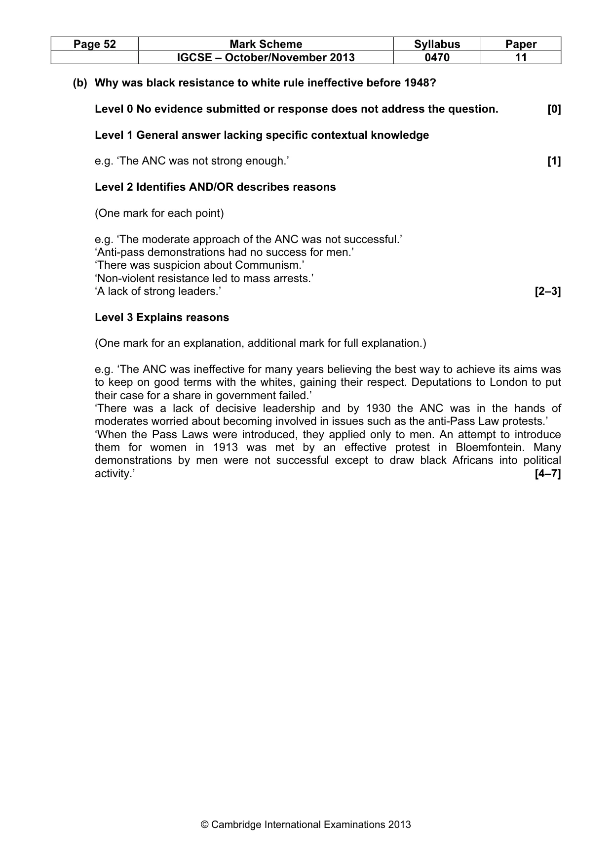 Mark scheme, page 52 of 77