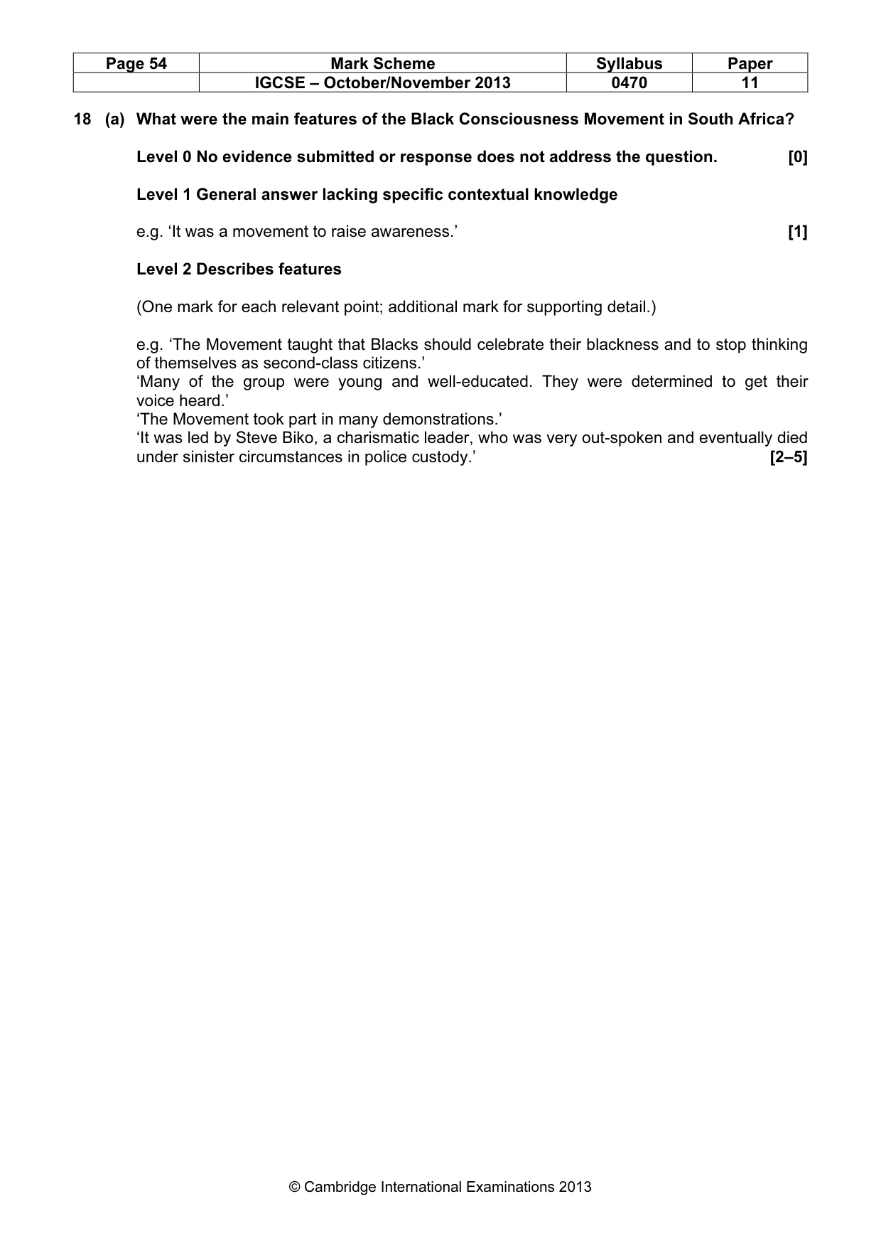 Mark scheme, page 54 of 77
