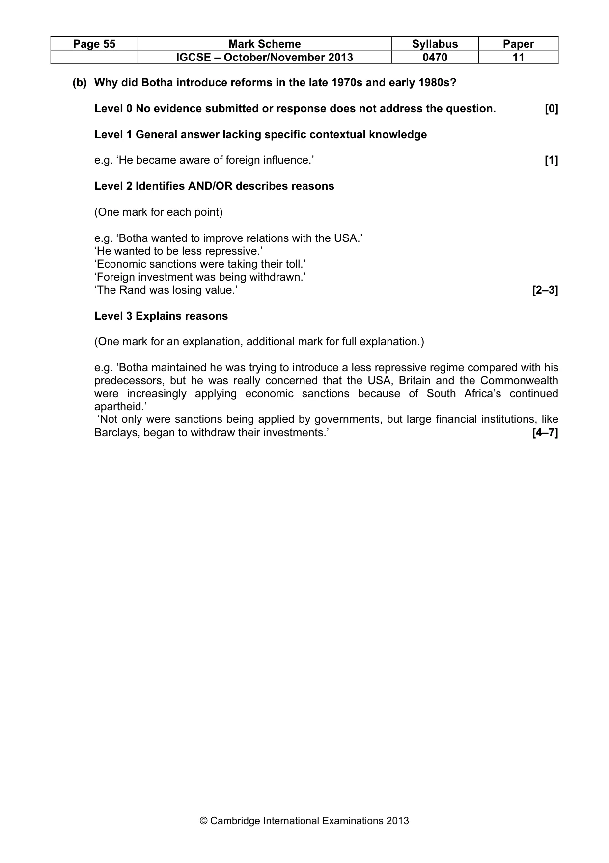 Mark scheme, page 55 of 77