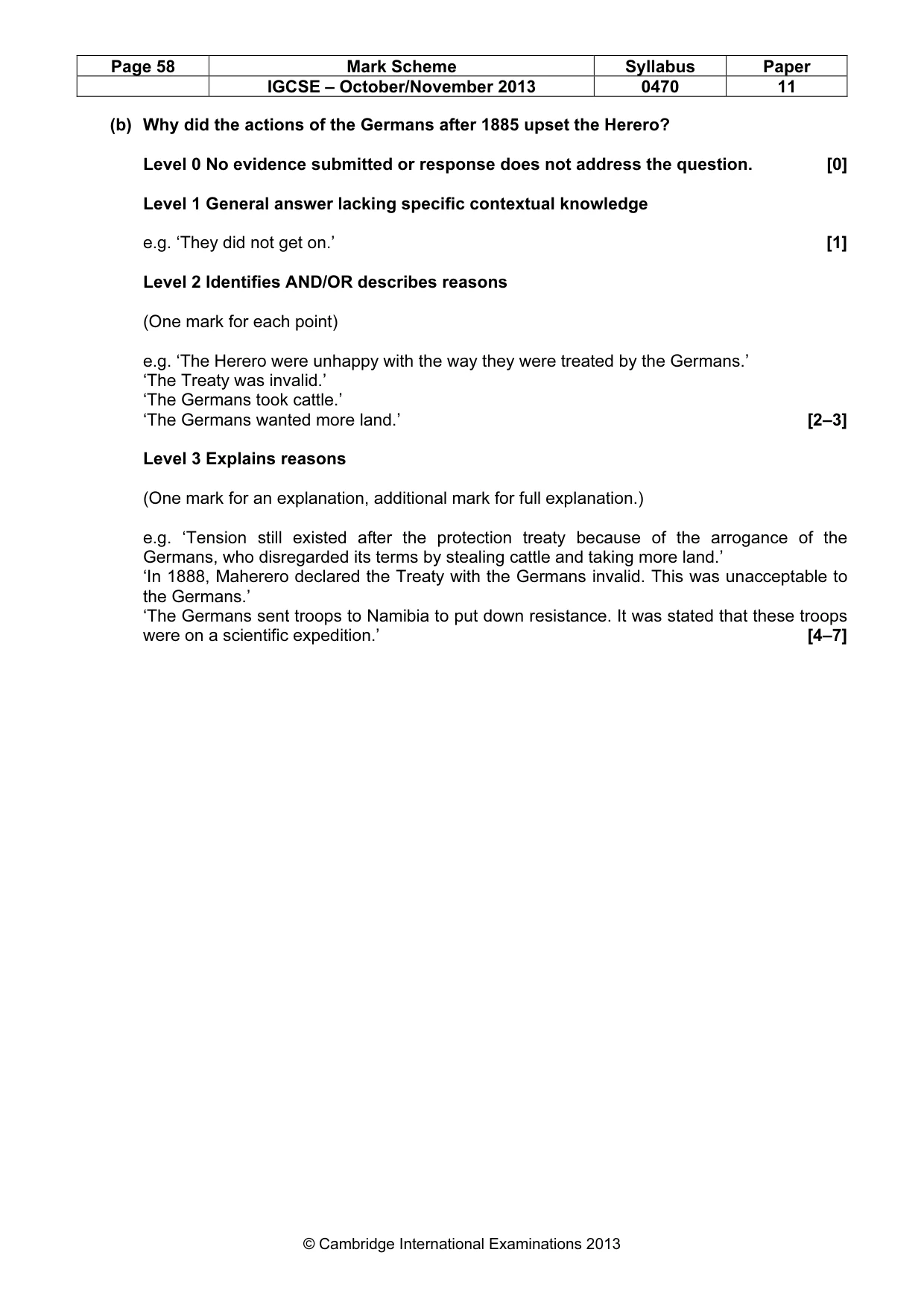 Mark scheme, page 58 of 77
