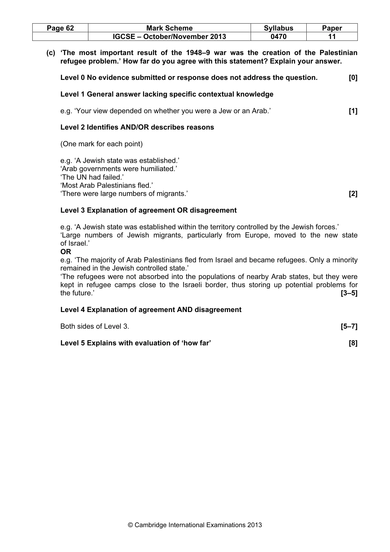 Mark scheme, page 62 of 77