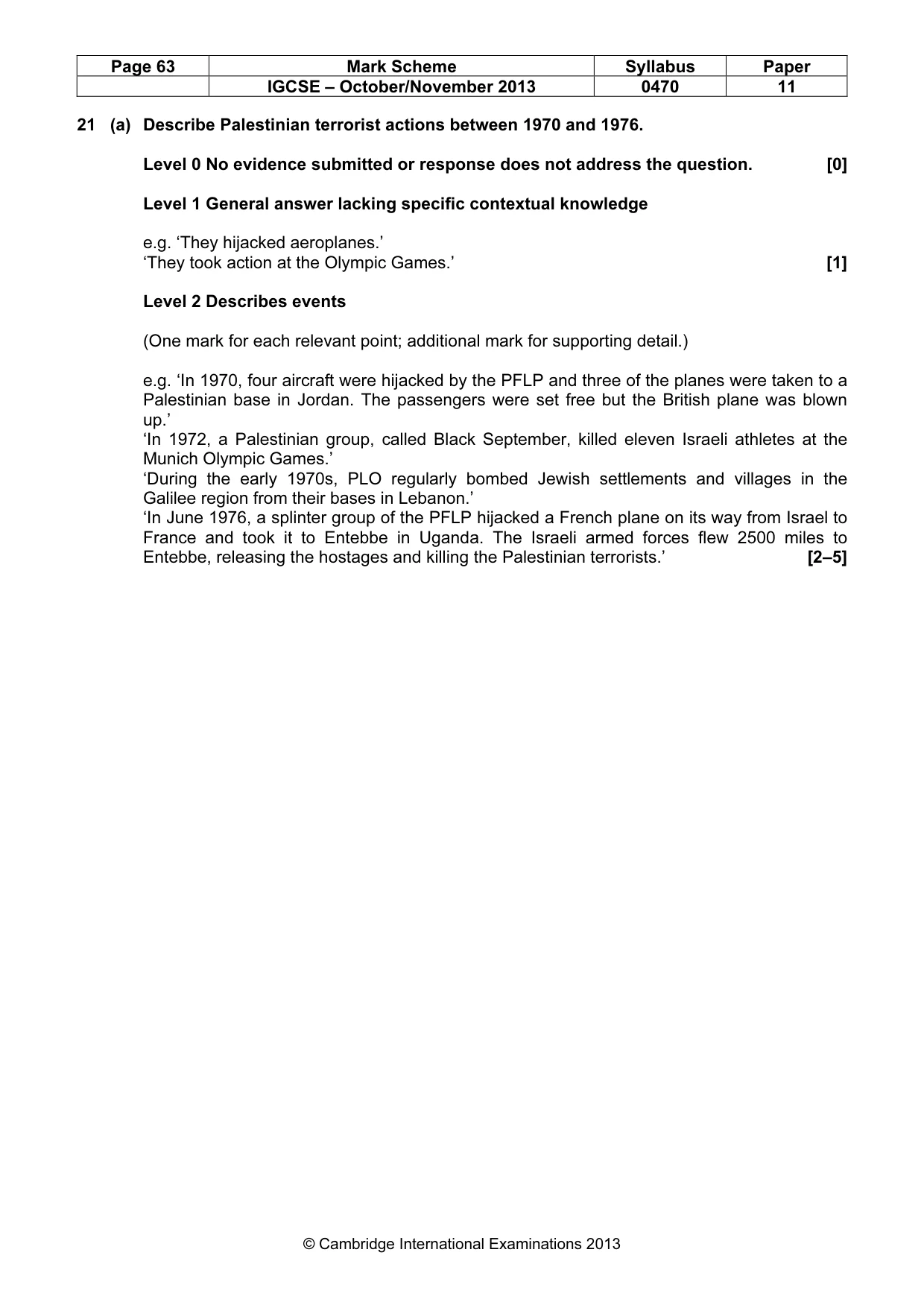 Mark scheme, page 63 of 77