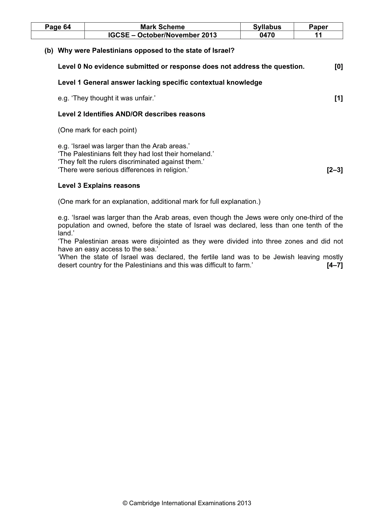 Mark scheme, page 64 of 77