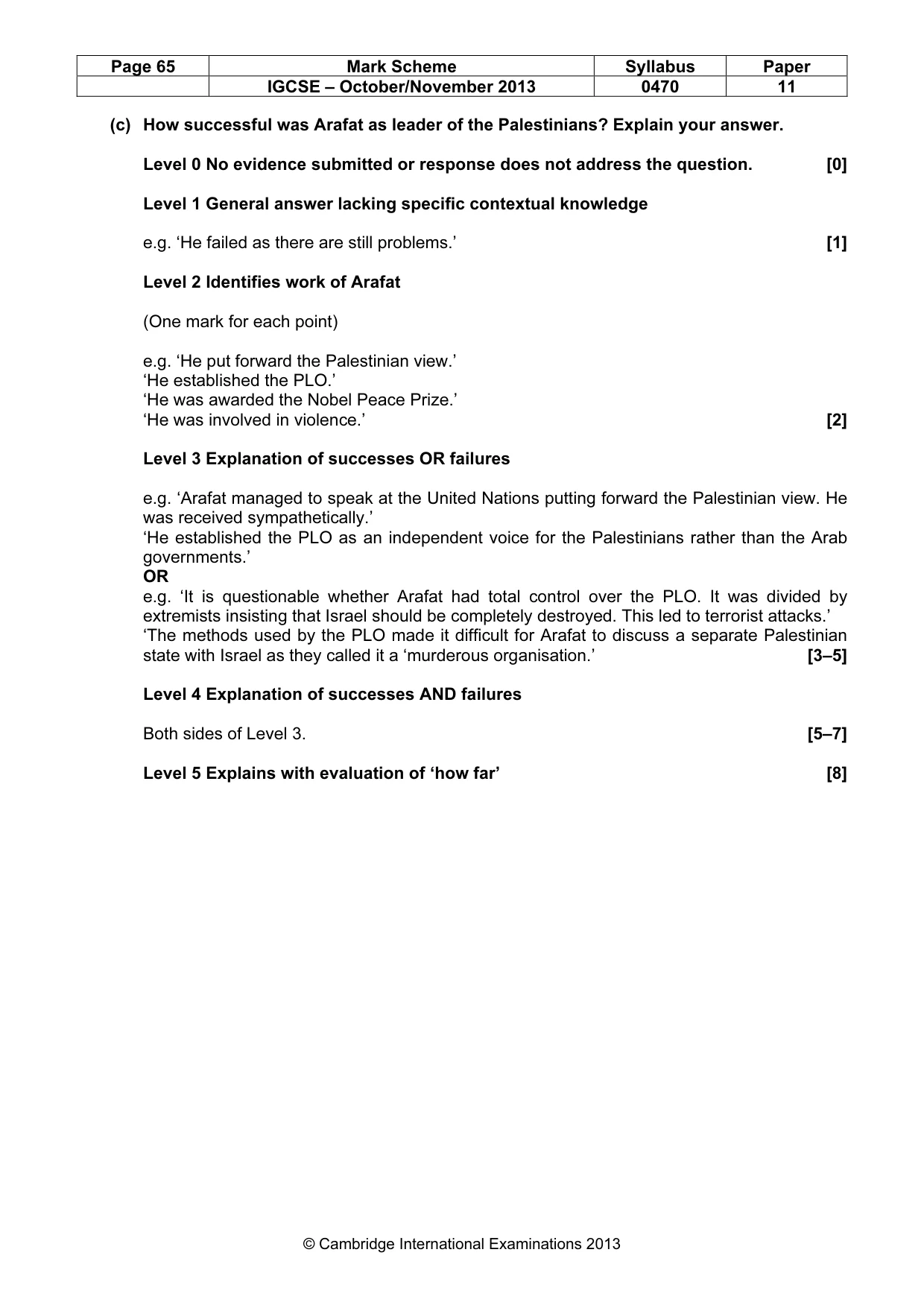 Mark scheme, page 65 of 77