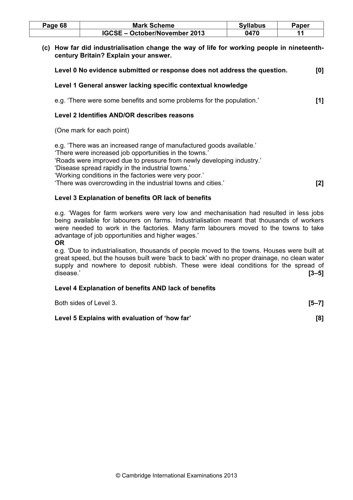Mark scheme, page 68 of 77