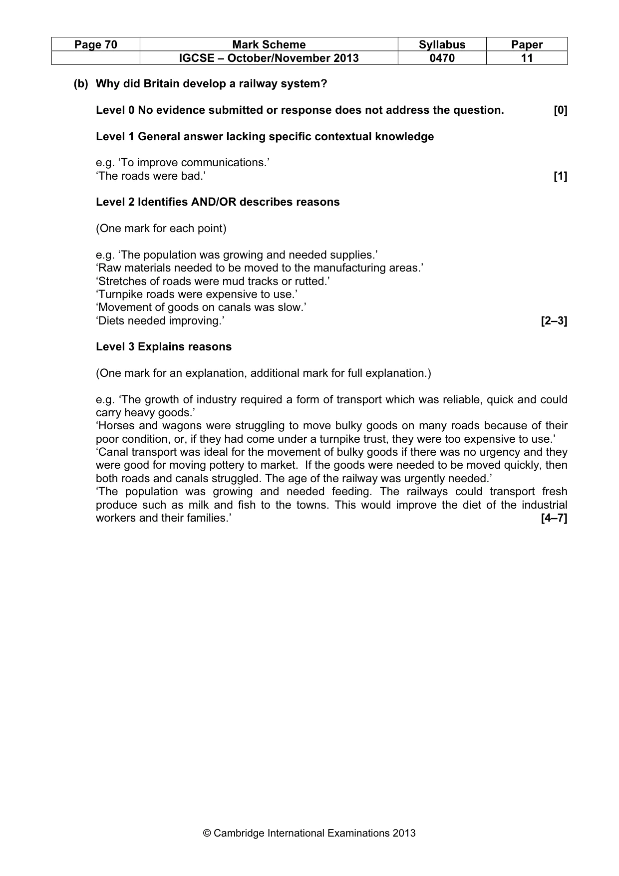 Mark scheme, page 70 of 77