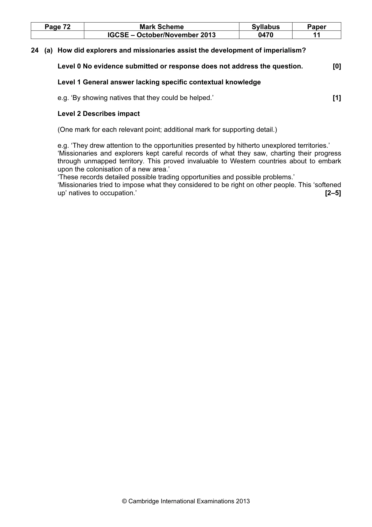 Mark scheme, page 72 of 77