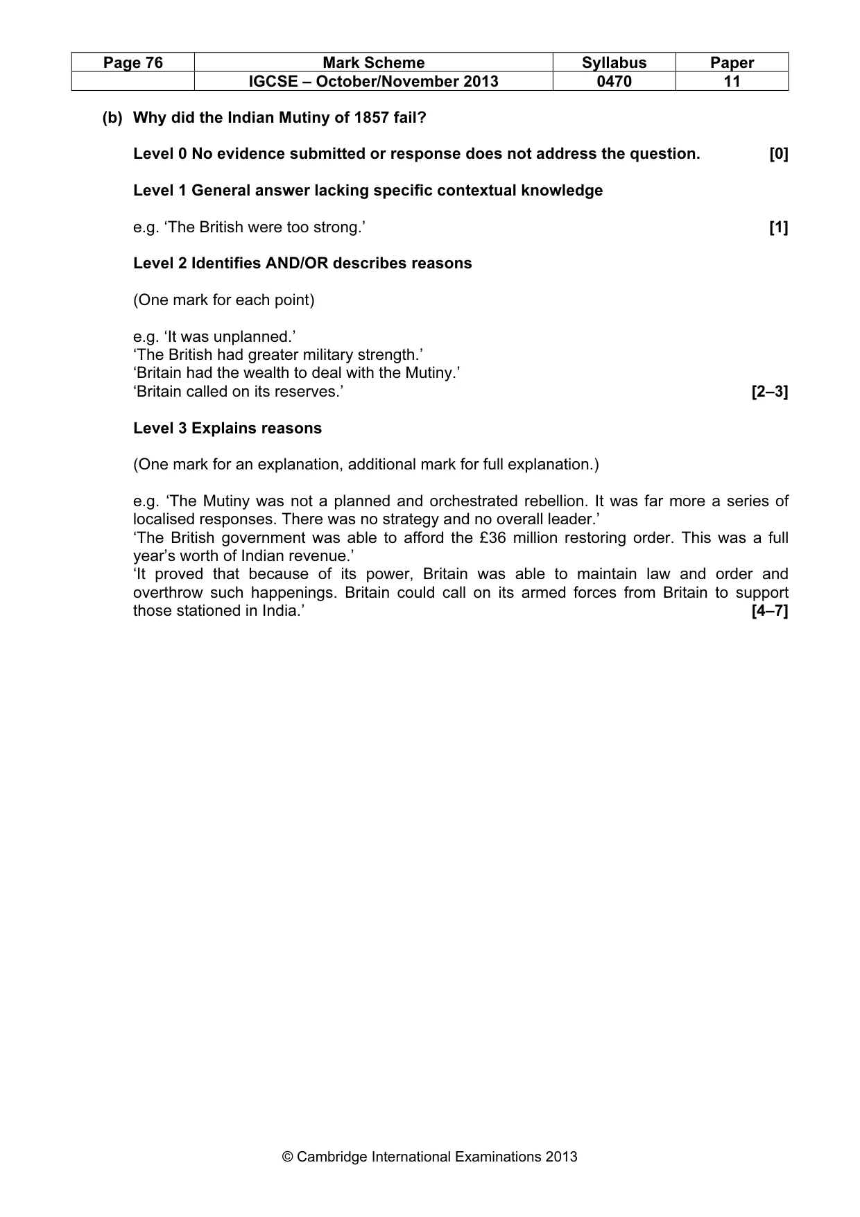 Mark scheme, page 76 of 77