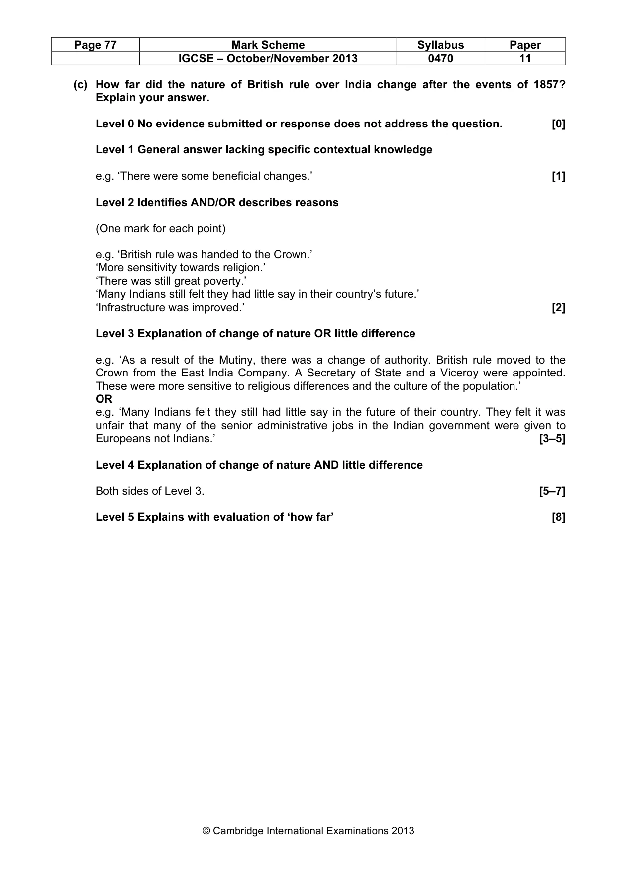 Mark scheme, page 77 of 77