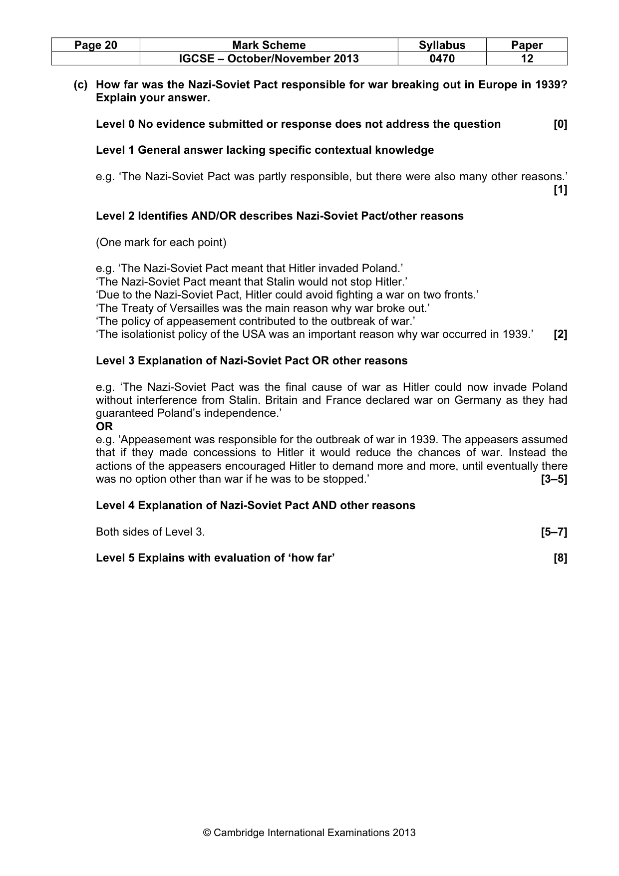 Mark scheme, page 20 of 77