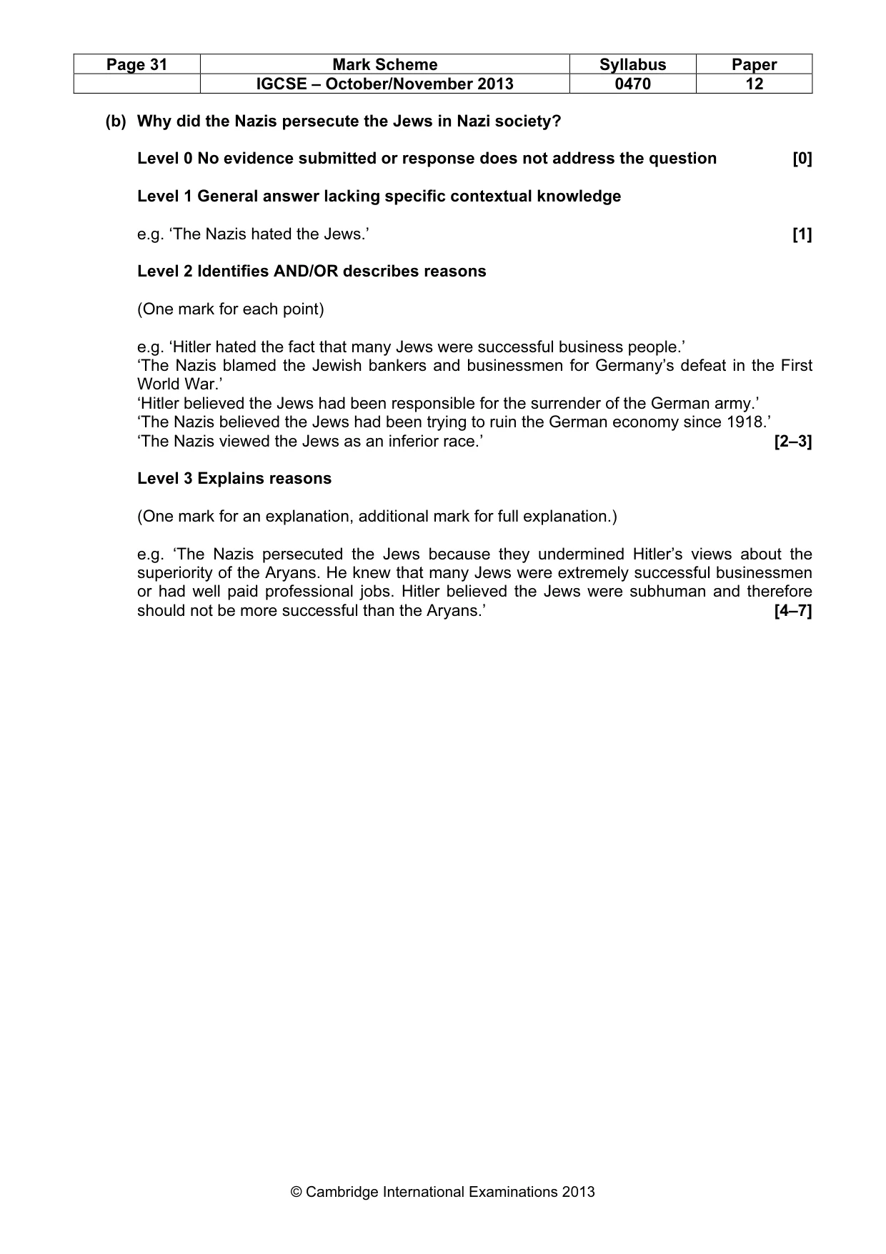 Mark scheme, page 31 of 77