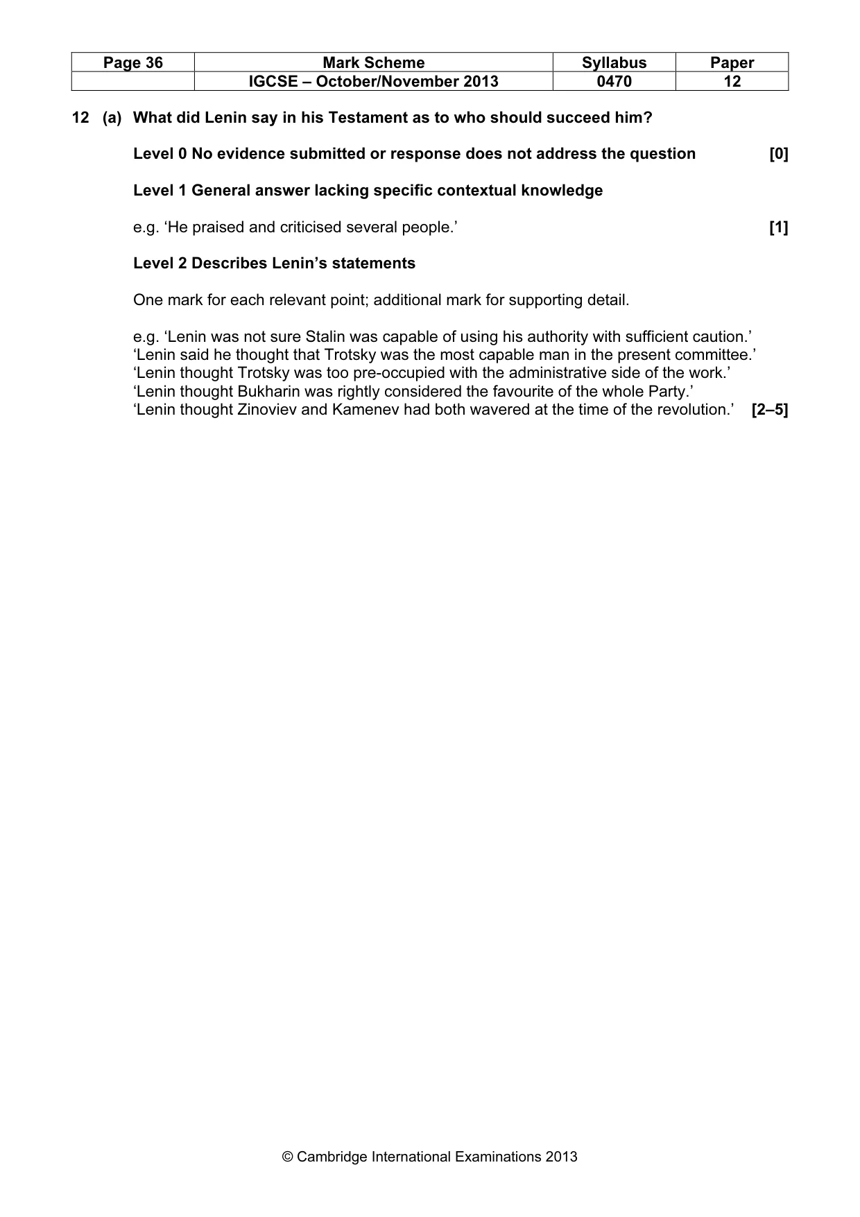 Mark scheme, page 36 of 77