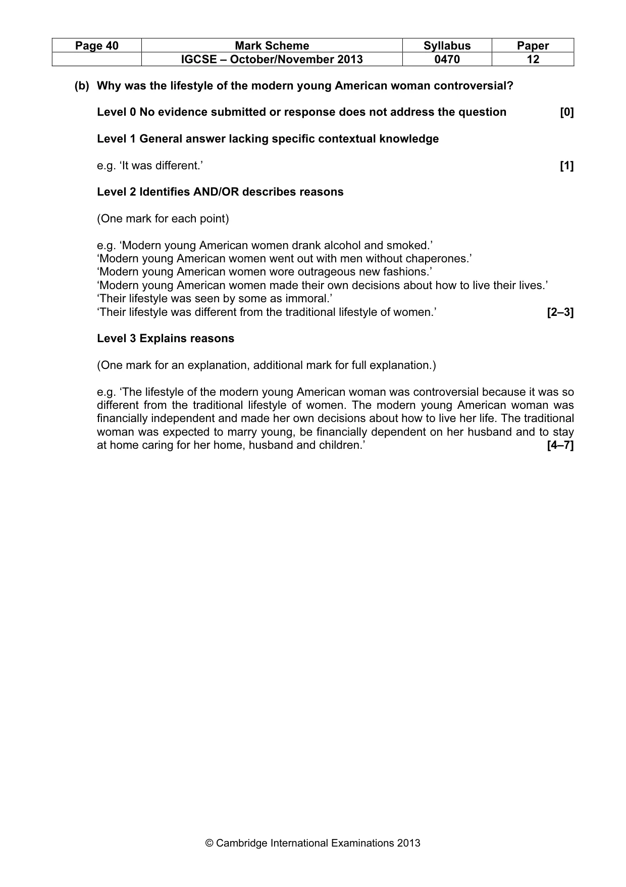 Mark scheme, page 40 of 77