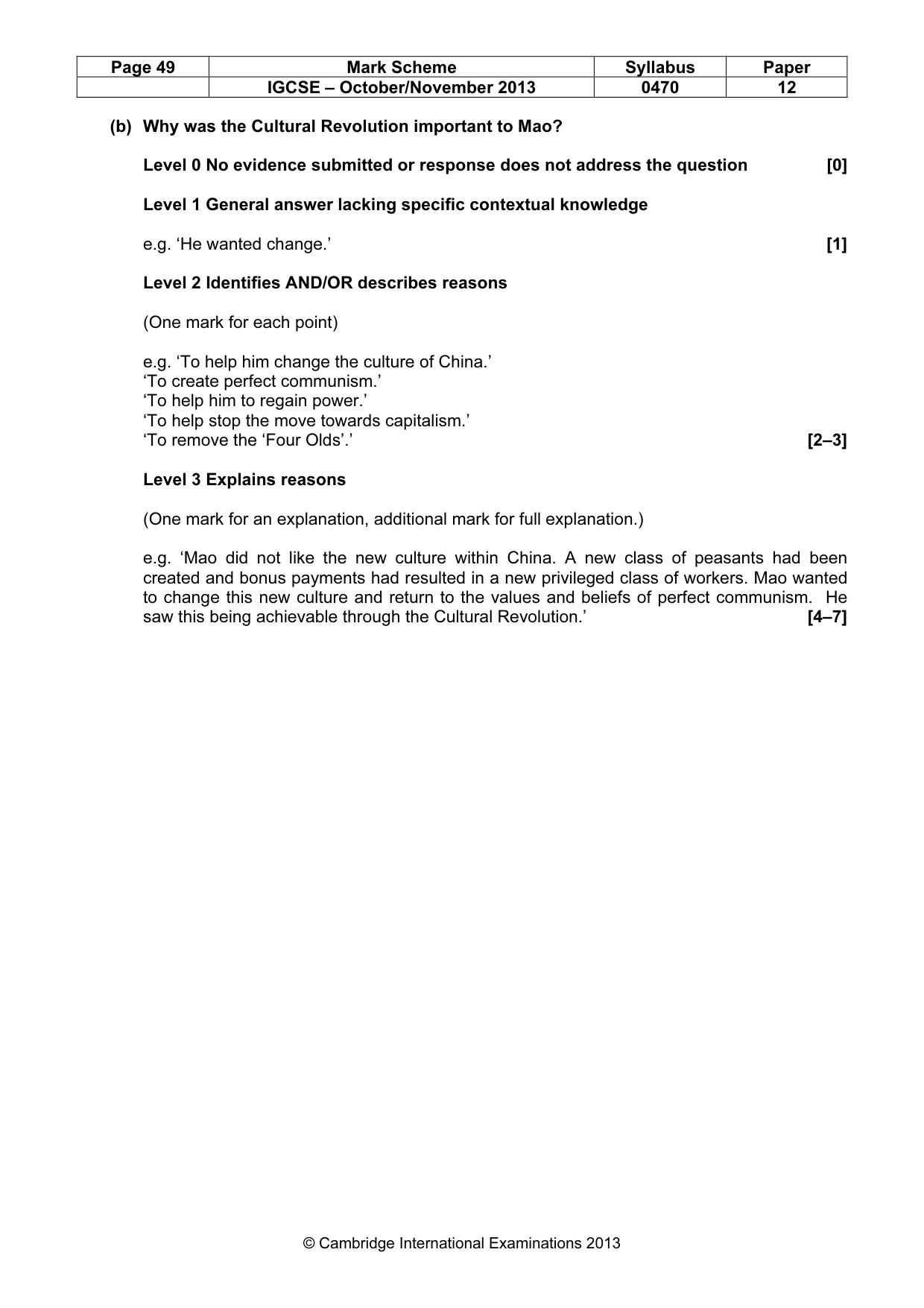 Mark scheme, page 49 of 77