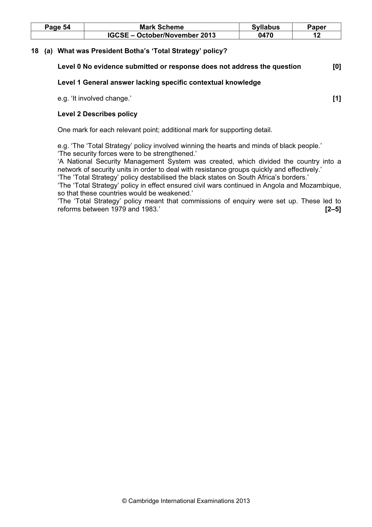 Mark scheme, page 54 of 77