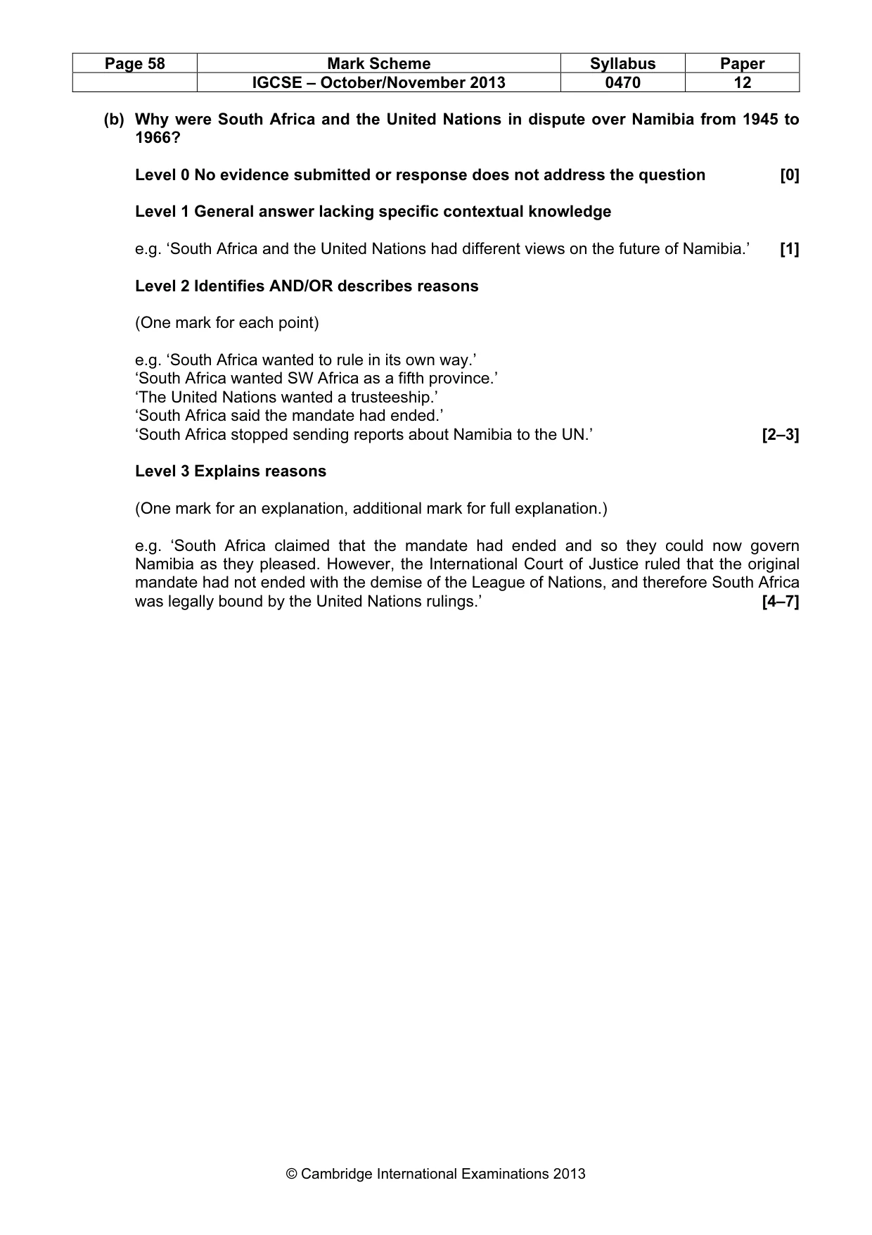 Mark scheme, page 58 of 77