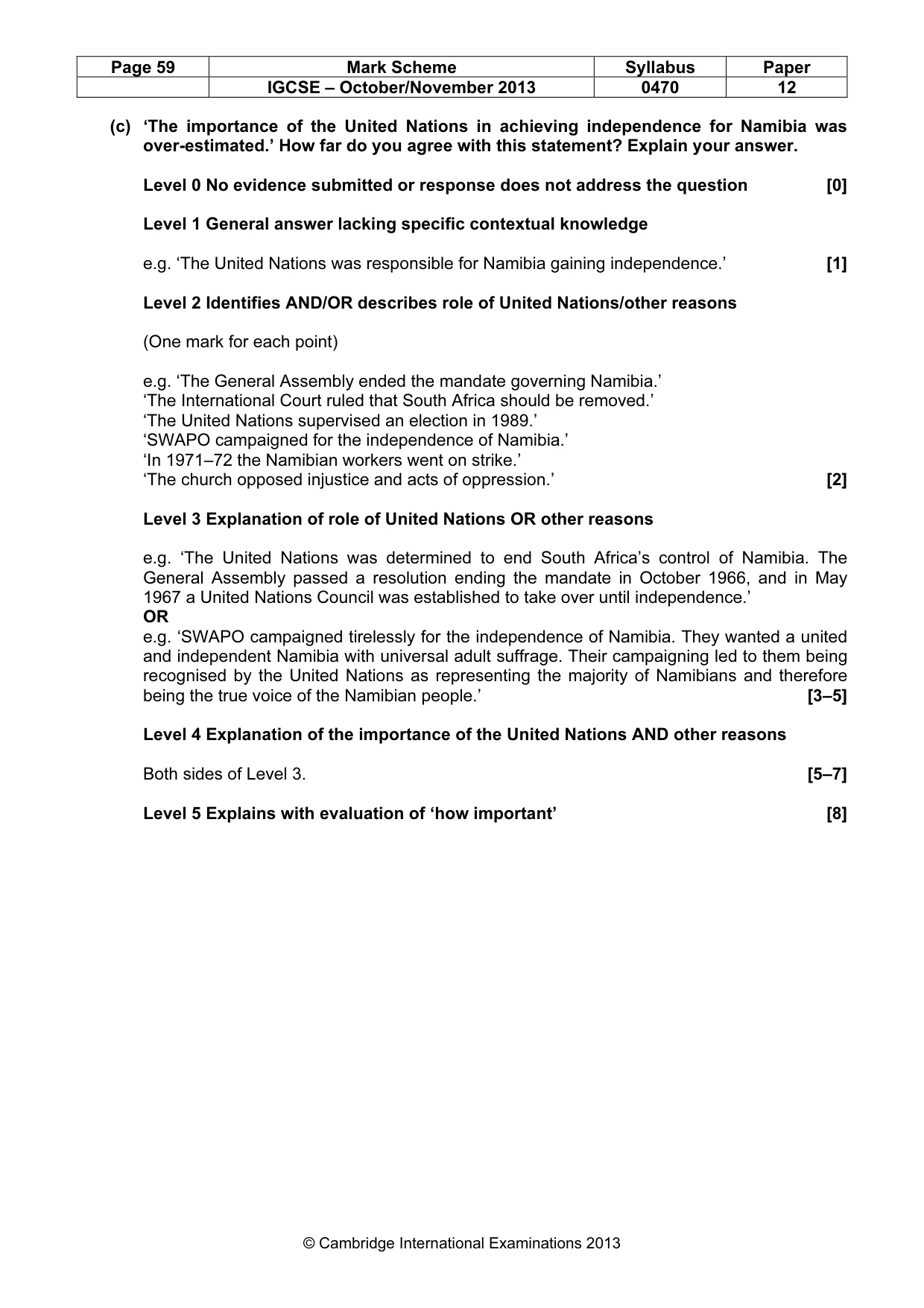 Mark scheme, page 59 of 77