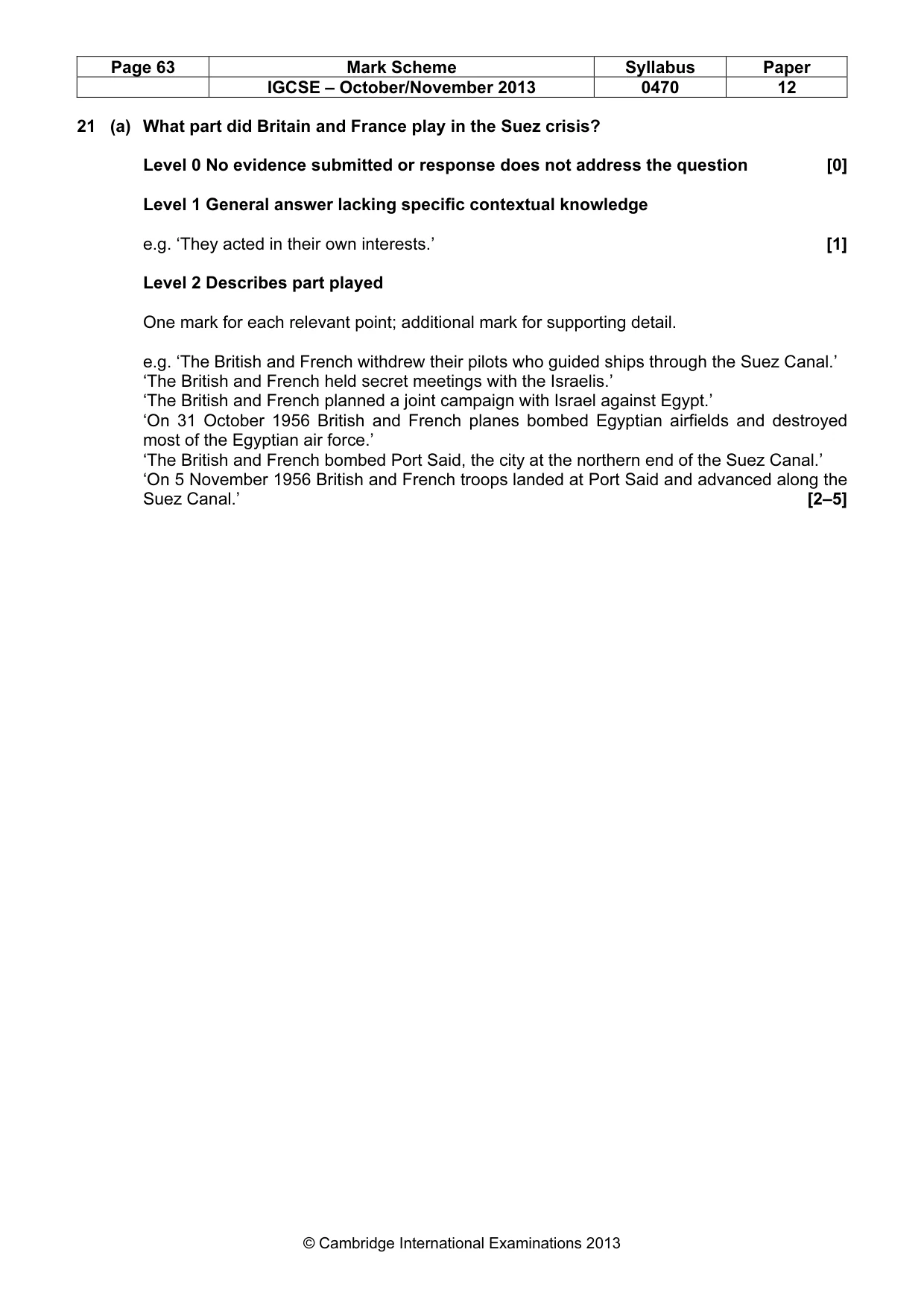 Mark scheme, page 63 of 77