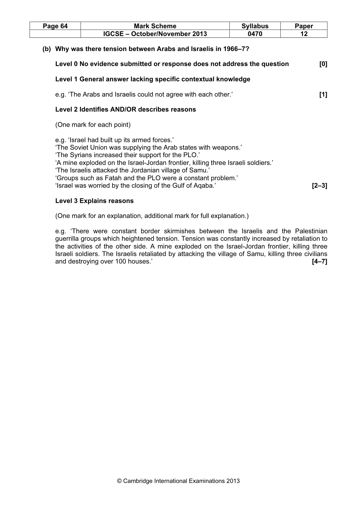 Mark scheme, page 64 of 77