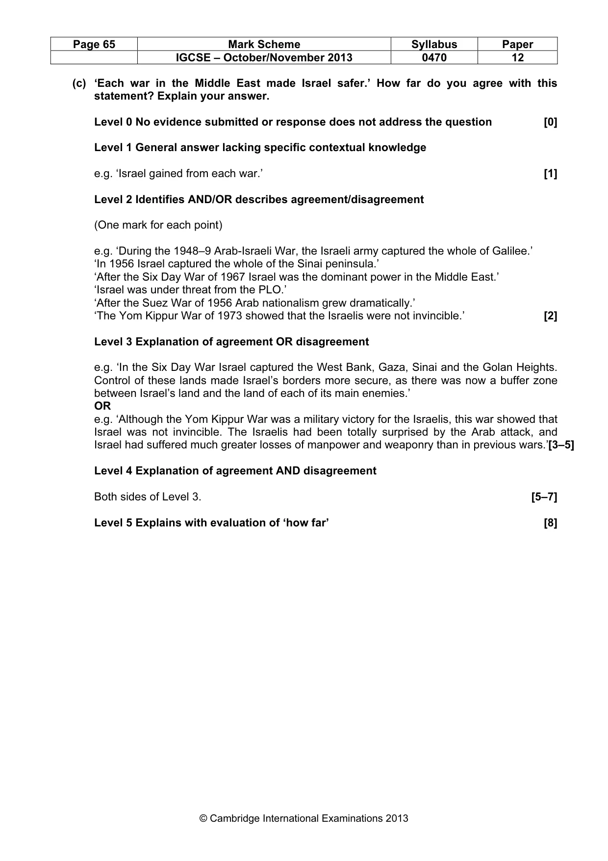 Mark scheme, page 65 of 77