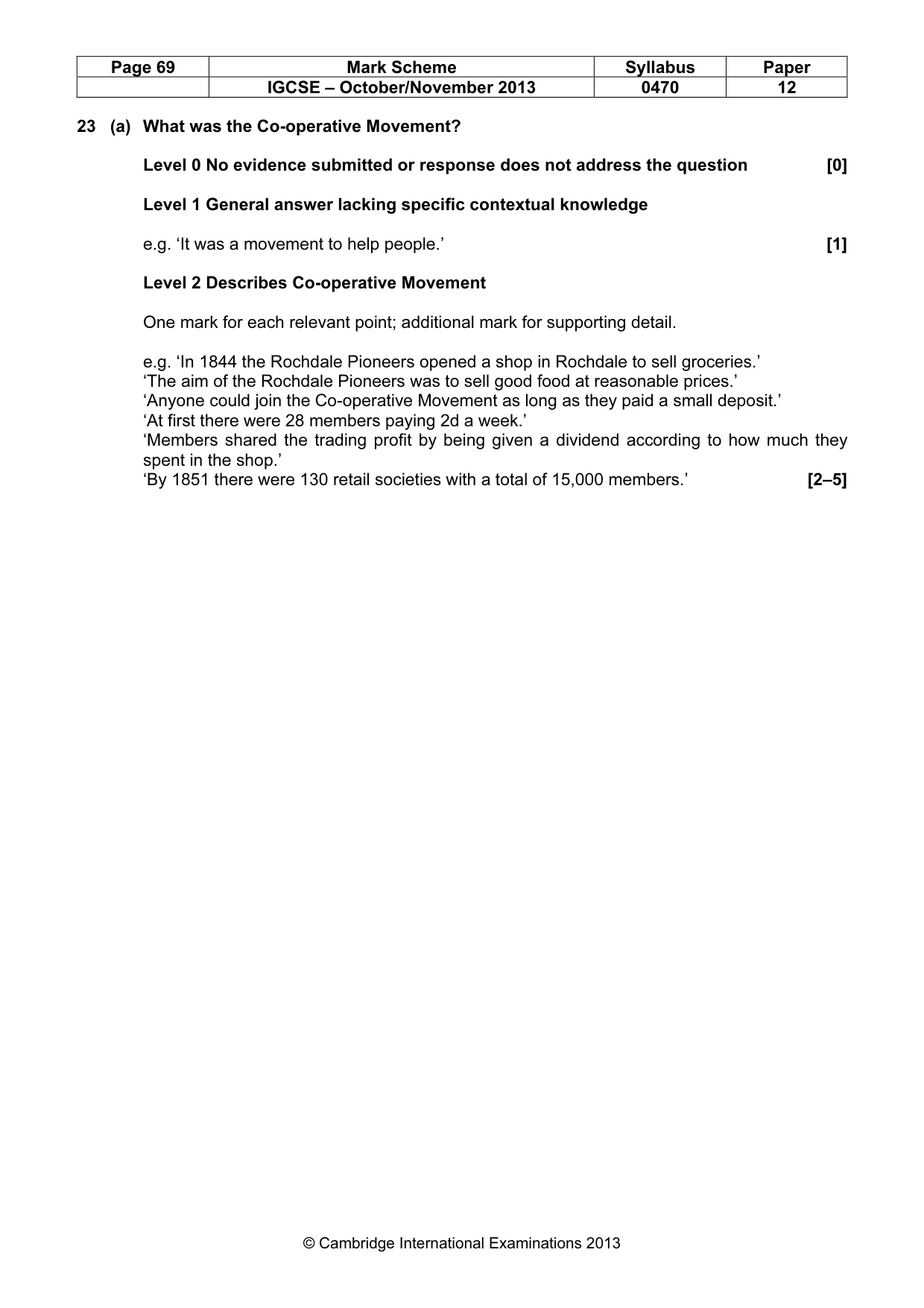 Mark scheme, page 69 of 77