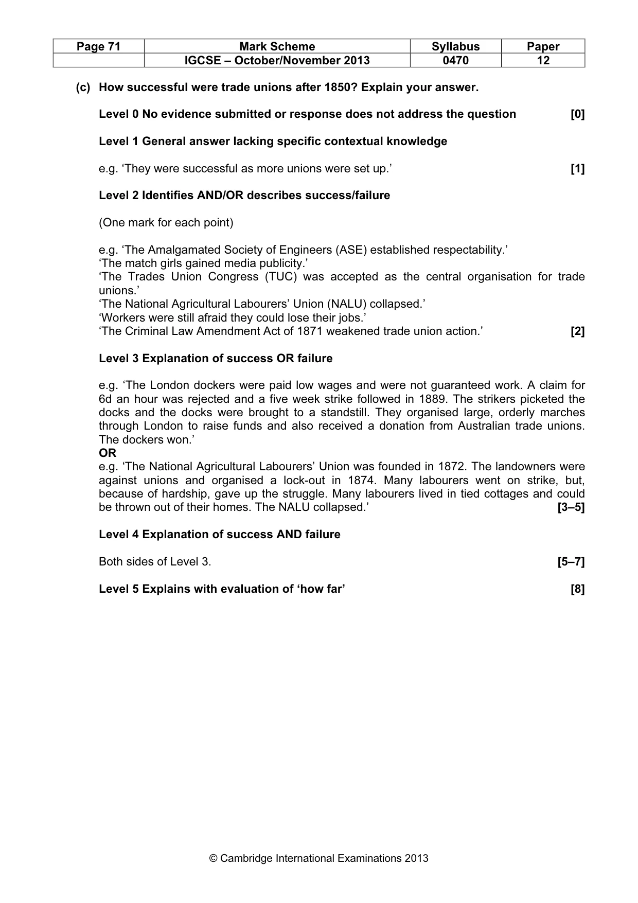Mark scheme, page 71 of 77