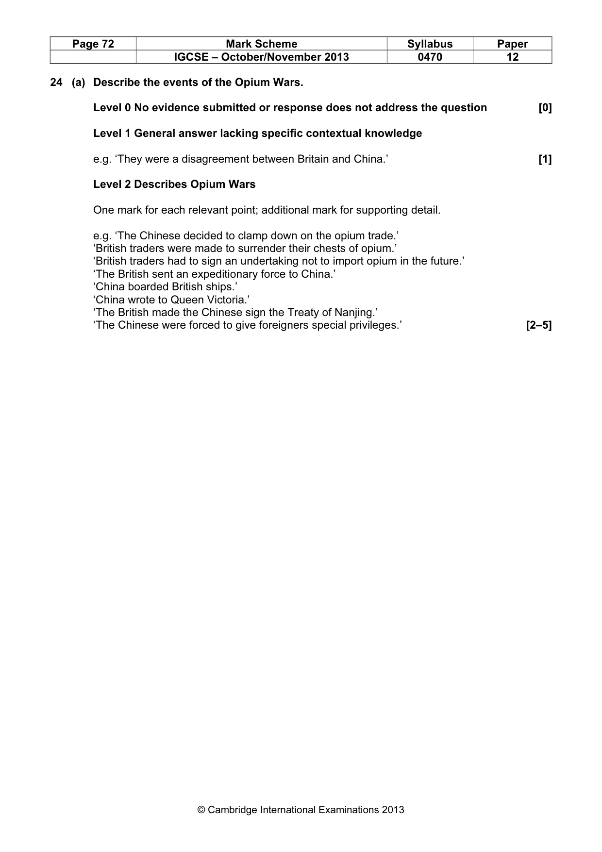 Mark scheme, page 72 of 77
