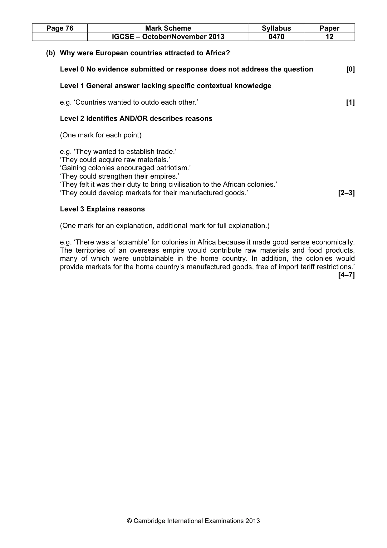 Mark scheme, page 76 of 77