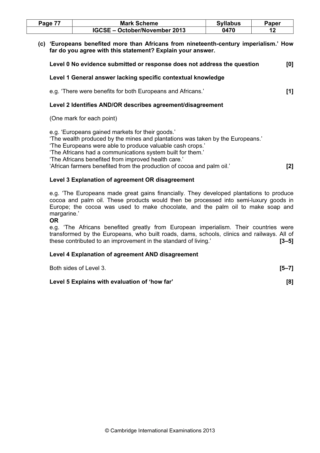 Mark scheme, page 77 of 77